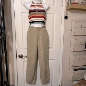 Vintage Votre Nom High Waistband Dark Beige Tan Jeans Pants XS
